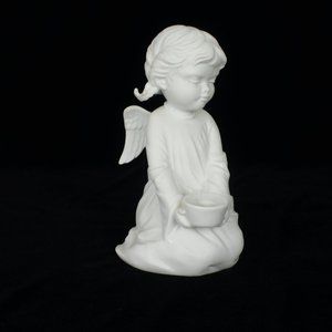 Charming Christmas Holiday Angel Candle Holder | Kaiser W. Germany White Bisque